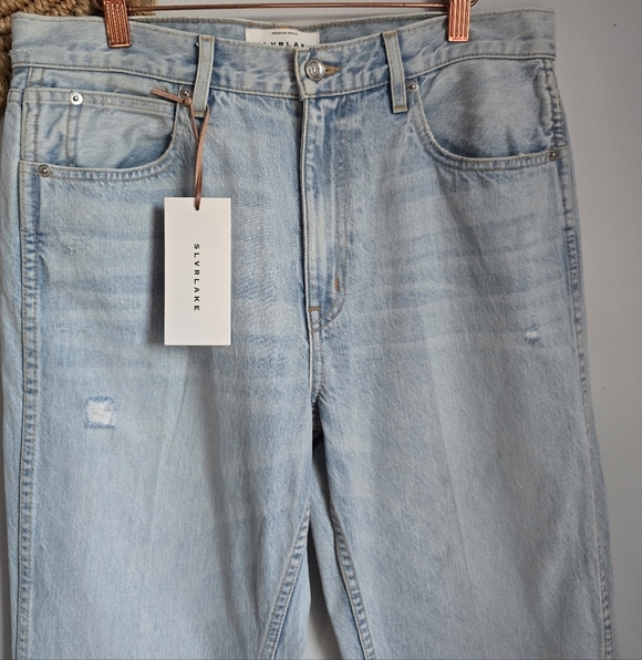 SLVRLAKE New Virginia Slim Love Song Light Wash High Rise Straight Jeans SZ 31 - Picture 4 of 11